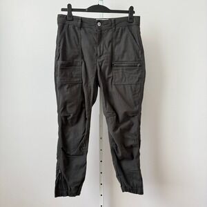 REI Cooperative Women Cargo Pants‎ Size 12 Black Cotton Spandex Zip Pockets